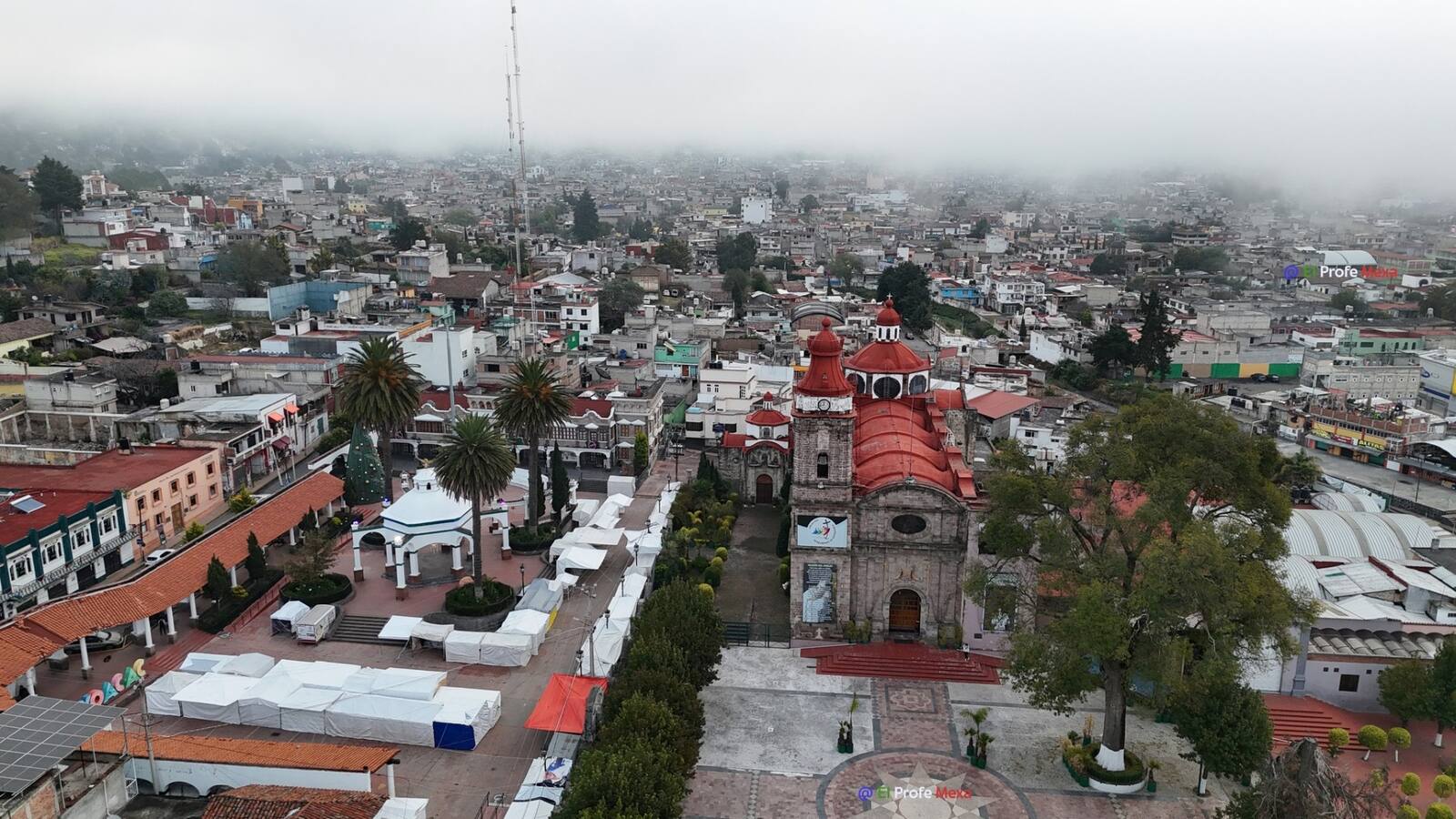 Vista aérea del centro de Ocoyoacac